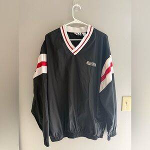 Fila Pullover Jacket Mens Size Large Windbreaker V Neck Outdoor Logo Patch VTG